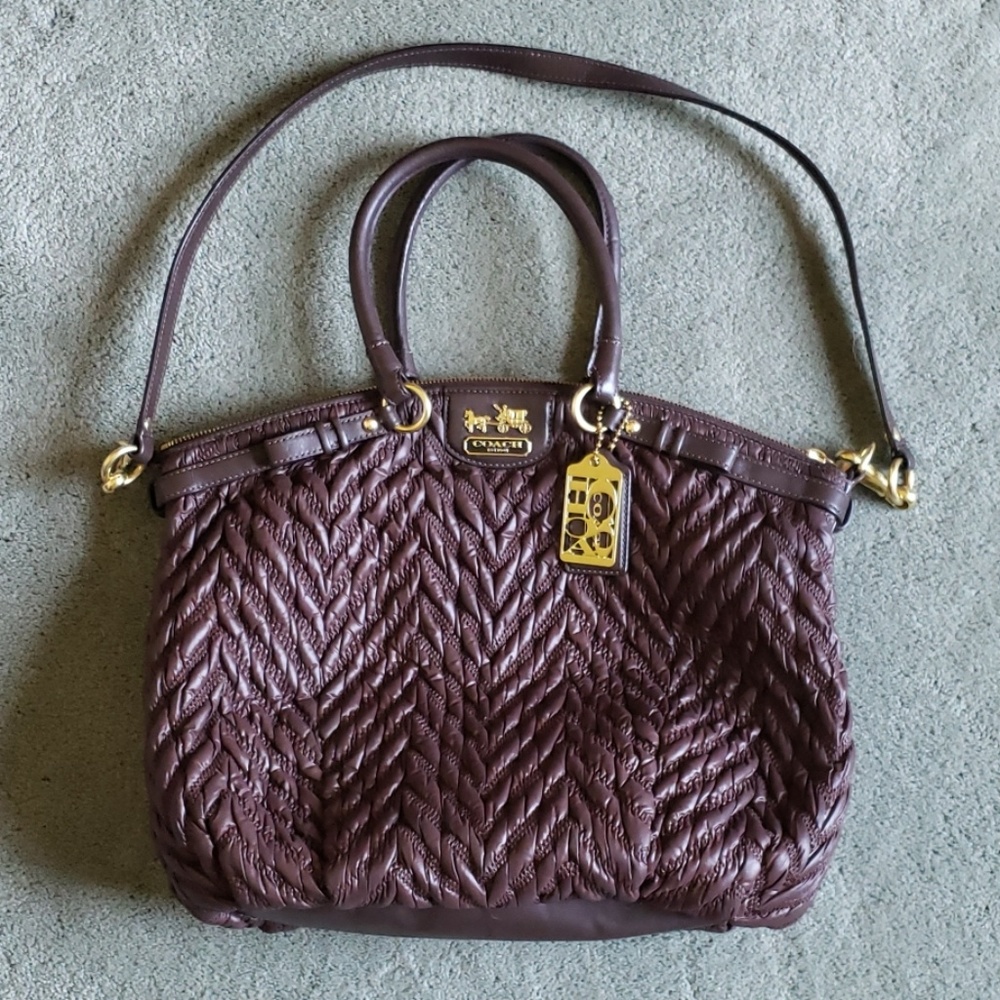 EUC Coach 70th Anniversary brown quilted bag